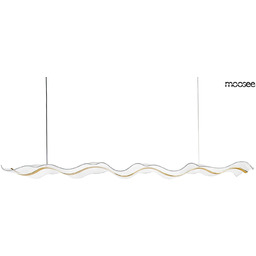 Lampa wisząca BREATH 180 złoty transparentny fala