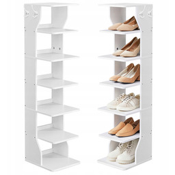 Praktyczna biała wąska szafka na buty 6 półek