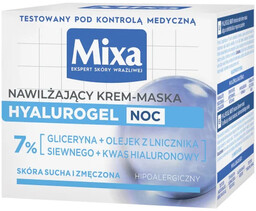 Mixa Ekspert Skóry Wrażliwej Hyalurogel Nocna Odbudowa nawilżający
