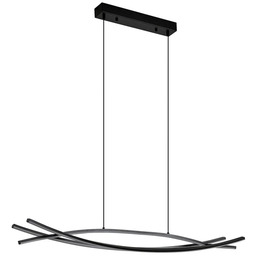 Lampa Wisząca Lucande, Sayori, ściemnialny, czarny, salon, metal,