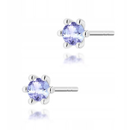 Kolczyki ze złota 585 tanzanit 0,15ct białe złoto