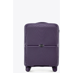 Mała walizka z polipropylenu w okręgi fioletowa