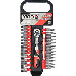 Yato KOMPLET NASADEK Z AKCESORIAMI 1/4", 28CZ