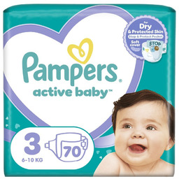 Pampers Active Baby Pieluszki, rozmiar 3, 70 szt.
