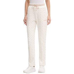 GUESS Kremowe damskie spodnie dresowe w monogram New