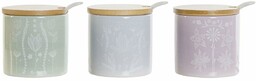 DKD Home Decor Cukiernica Niebieski Zielony Liliowy Bambusowy