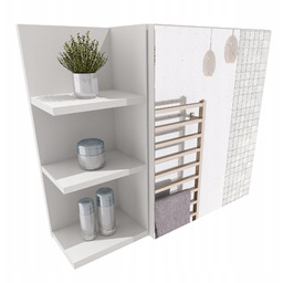 Szafka Regał Łazienkowy Biały Mat Z Półkami Lustro