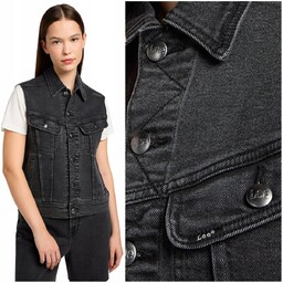 Lee SLEEVELESS VEST Edge Of Black czarna kamizelka