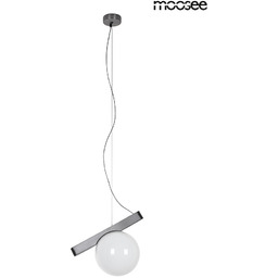 Lampa wisząca BALANCE grafitowa kula szklana biała Ø20cm