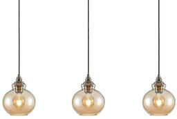 Lindby - Tymoni Lampa Wisząca Amber/Wood