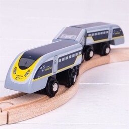 Pociąg pospieszny Eurostar Bigjigs Rail, kolejka drewniana