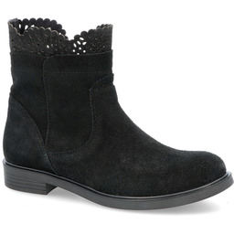 Płaskie botki ze skóry - TYMOTEO L1060 CZARNE