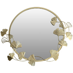 Scena Living Okrągłe lustro ścienne z ozdobną ramą