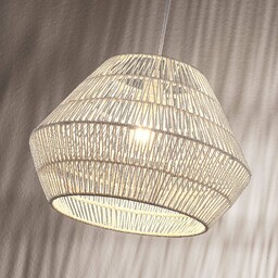 Lindby Lampa wisząca Ottavio, papierowa plecionka, biała