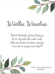 Etykiety personalizowane na butelkę z Wódką Weselną -
