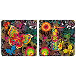 Podkładki korkowe Polska folk zestaw 2 szt. Warszawa
