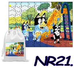 PUZZLE 70 EL. UKŁADANKA PREZENT NIEBIESKI PIESEK +