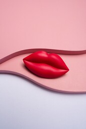 Pakamera Broszka Usta czerwona