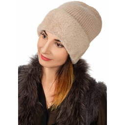 Czapka zimowa damska beżowa