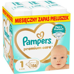 PAMPERS Pieluchy Premium Care 1 (156 szt.) Zyskuj