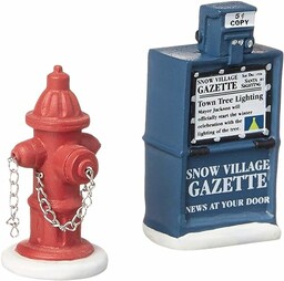 Department 56 Hydrant przeciwpożarowy i pudełko na gazety,