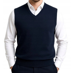 Sweter męski bez rękawów bezrękawnik pulower kamizelka męska