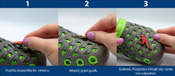 Kryształek kwiatek zielony crocs, ozdoba, kroksy