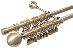 Karnisz podwójny Elegant antique brass 200cm, 200 cm