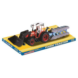 Traktor z pługiem i łyżką