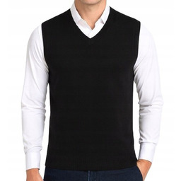 Sweter męski bez rękawów bezrękawnik pulower kamizelka męska