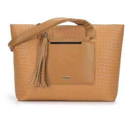 Torebka shopperka z tłoczeniem w plecionkę