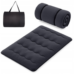 Wielofunkcyjny materac japoński futon 140x200cm, czarny z torbą