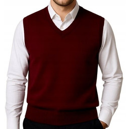Sweter męski bez rękawów bezrękawnik pulower kamizelka męska