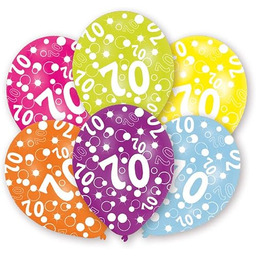 Amscan 27,5 cm 70. urodziny, 6 balonów