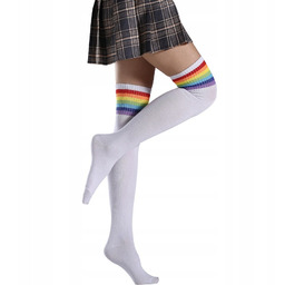 ZAKOLANÓWKI Podkolanówki Skarpety TĘCZOWE LGBT