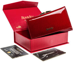 Lakierowany portfel czerwony Rovicky 8810-SBRN-3809 RED