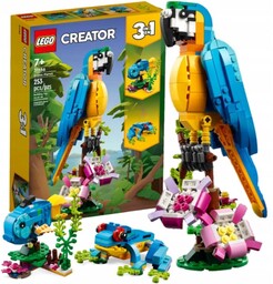 LEGO CREATOR 31136 EGZOTYCZNA PAPUGA 3W1 ŻABA RYBA