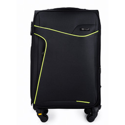 Średnia walizka miękka M Solier STL1651 czarno-zielona