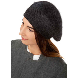 Beret damski zimowy czarny