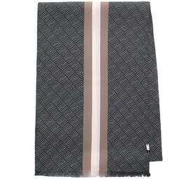 Męski szal z jedwabiu brązowo-kremowy