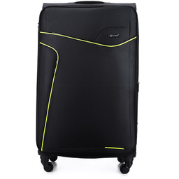 Duża walizka miękka L Solier STL1651 czarno-zielona