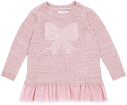 Łososiowy sweterek z kokardą 18-24 m 92 cm