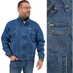 Wrangler SHERPA BOMBER MidStone ocieplana kurtka katana jeansowa