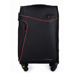 Średnia walizka miękka M Solier STL1651 czarno-czerwona