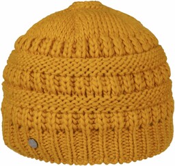 Czapka Dzianinowa na Koński Ogon by Lierys, musztardowy,