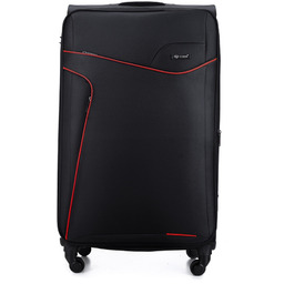 Duża walizka miękka L Solier STL1651 czarno-czerwona