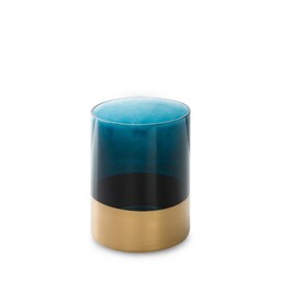 Eurofirany Świecznik 15x20 Lili 6 turkusowy złoty ze