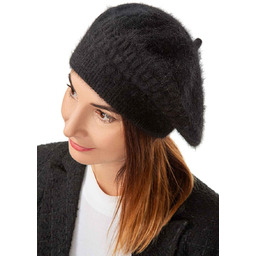 Beret damski zimowy czarny