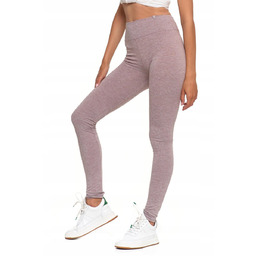 Legginsy damskie szaro-beżowe w prążki rozmiar L