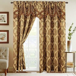 Elegant Comfort Żakardowy zestaw paneli zasłonowych z dołączoną
